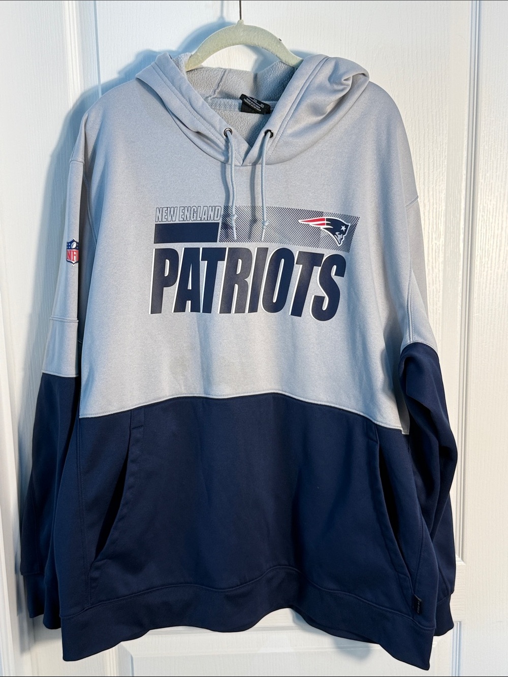 New England Patriots Men's Navy and Gray Hoodie Sweatshirt Nike Drifit Sz XXXL